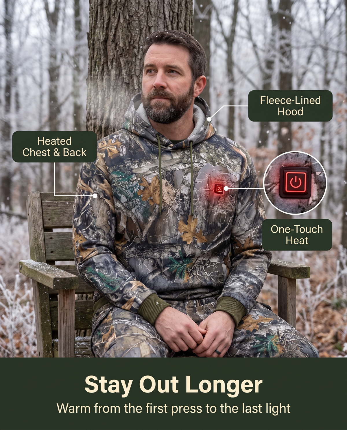 Stay out longer with heated chest and back