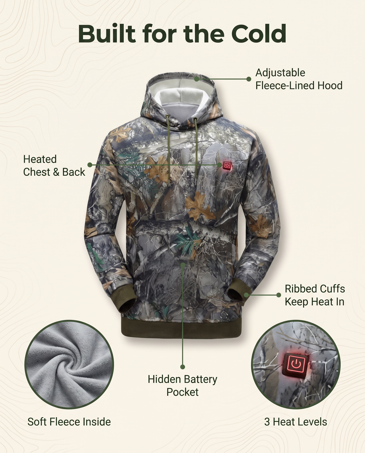Built for the cold: StandHeat hoodie features